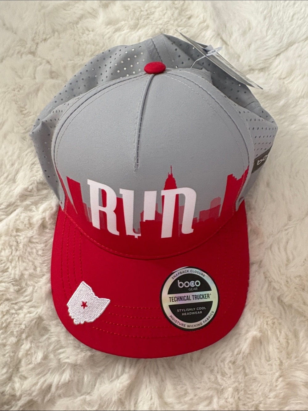 Adult Boco Gear Technical Trucker Hat - Gray & Red